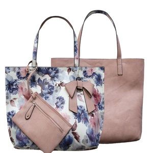 👛🌸🌺New-K. Carroll Reversible Floral Tote🌺🌸👛